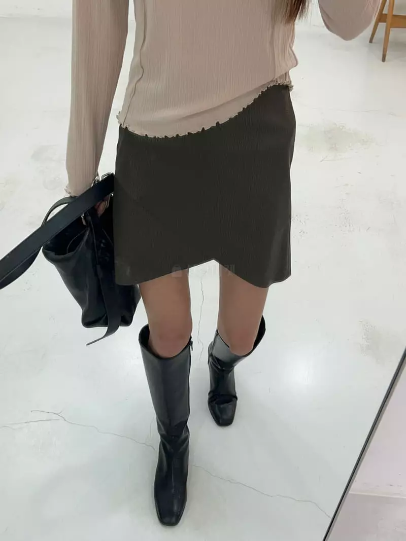 Boheme - Korean Women Fashion - #restrostyle - Leather Cross Skirt - 2