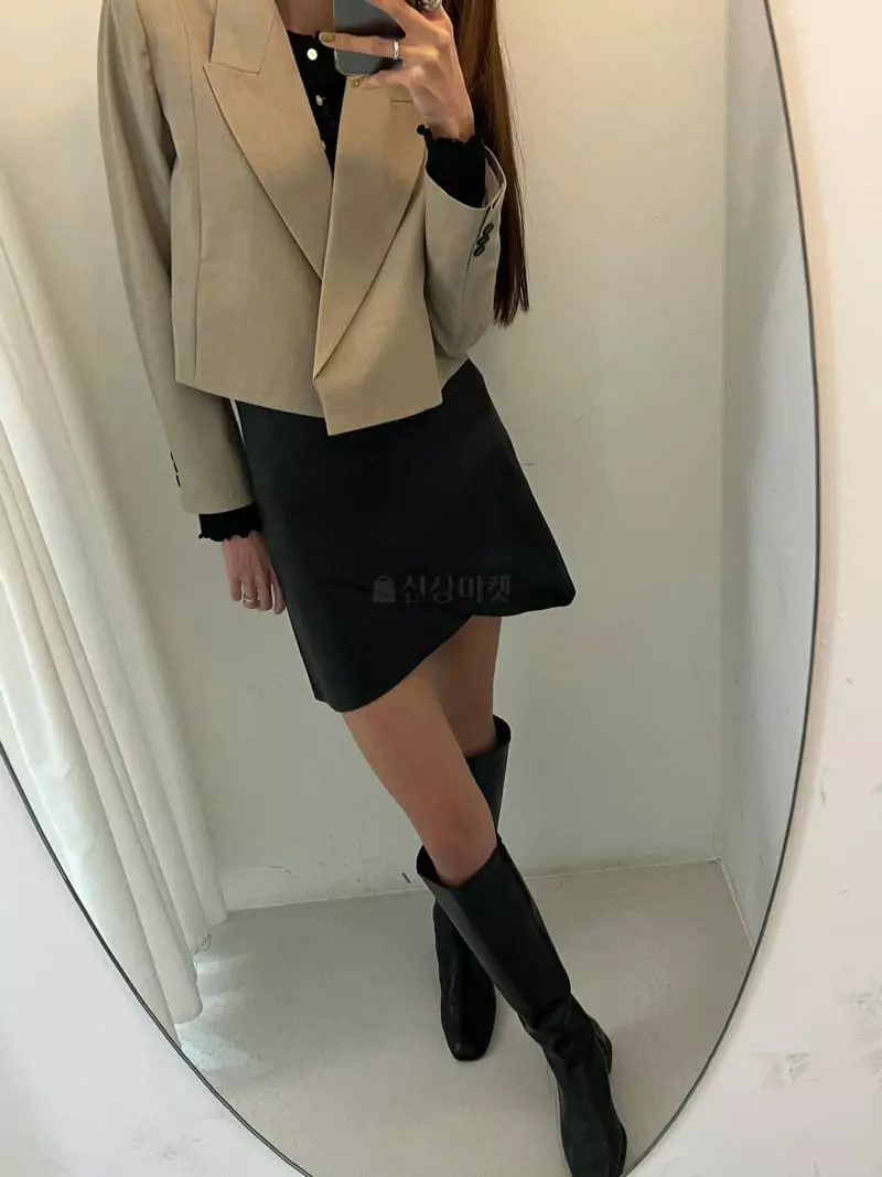 Boheme - Korean Women Fashion - #romanticstyle - Leather Cross Skirt - 3