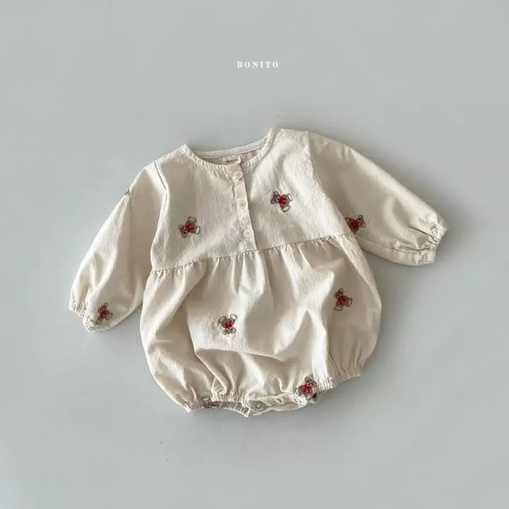 Bonito - Korean Baby Fashion - #babyboutique - Ribbon Bear Bodysuit - 4