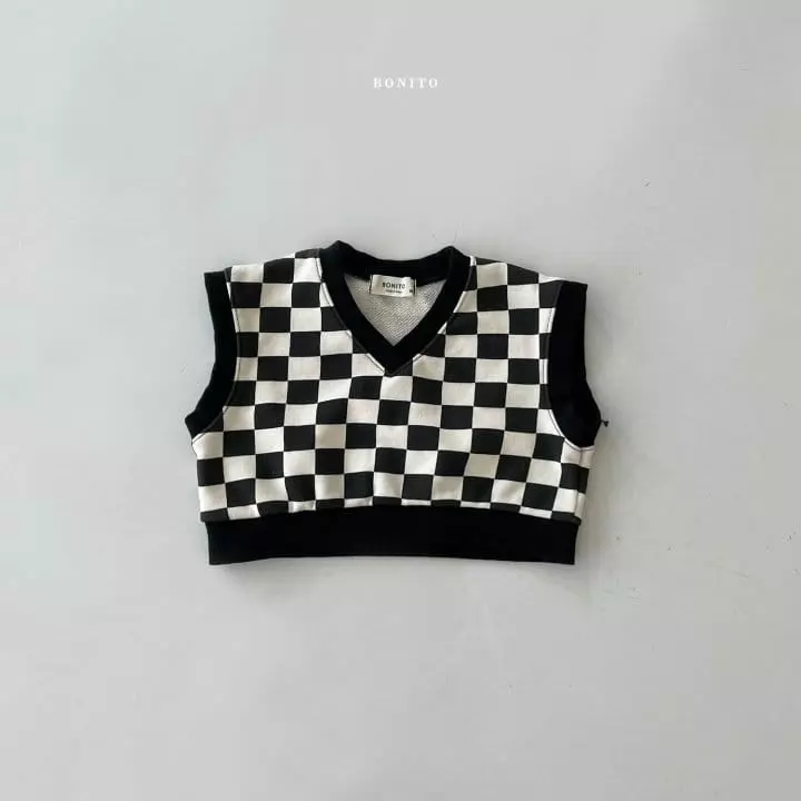 Bonito - Korean Baby Fashion - #babyboutique - Baby Checker Borad Vest - 2