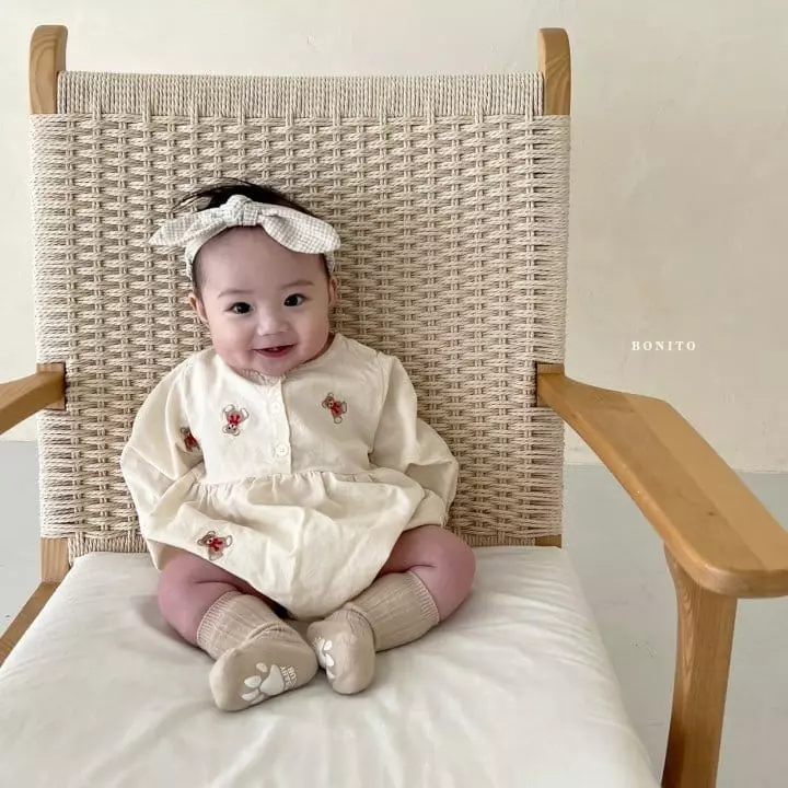 Bonito - Korean Baby Fashion - #babyfashion - Ribbon Bear Bodysuit - 7