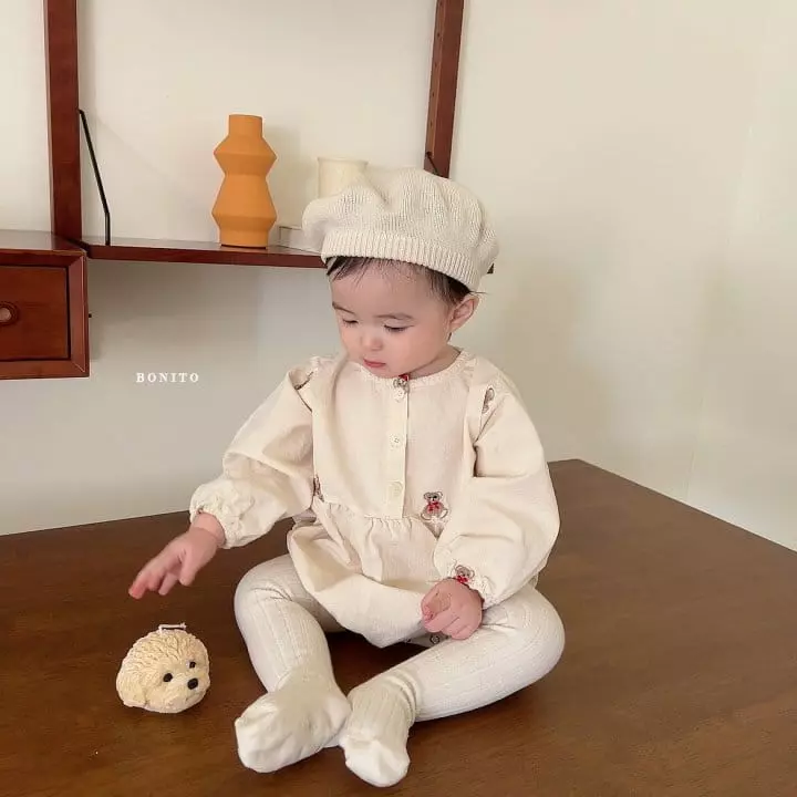 Bonito - Korean Baby Fashion - #babygirlfashion - Ribbon Bear Bodysuit - 9