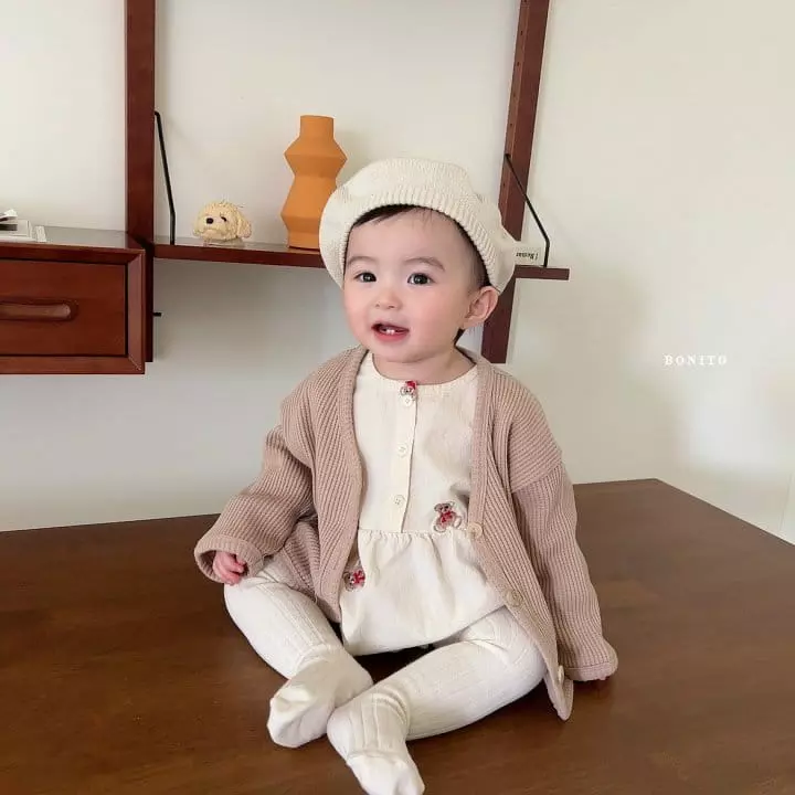Bonito - Korean Baby Fashion - #babyoninstagram - Ribbon Bear Bodysuit - 11