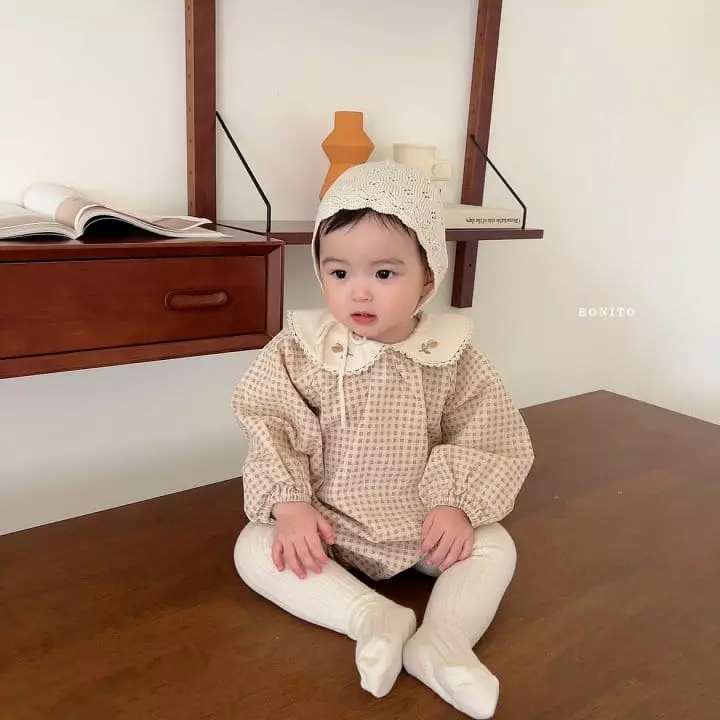 Bonito - Korean Baby Fashion - #babyoninstagram - Heart Tulip Embroidery Bodysuit - 11