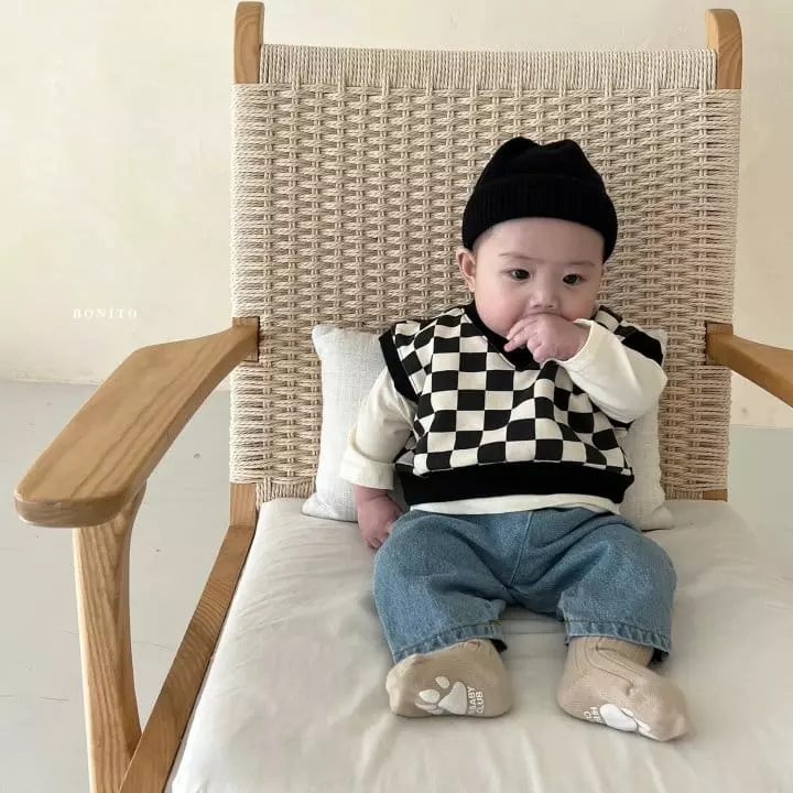 Bonito - Korean Baby Fashion - #babyoninstagram - Baby Checker Borad Vest - 9
