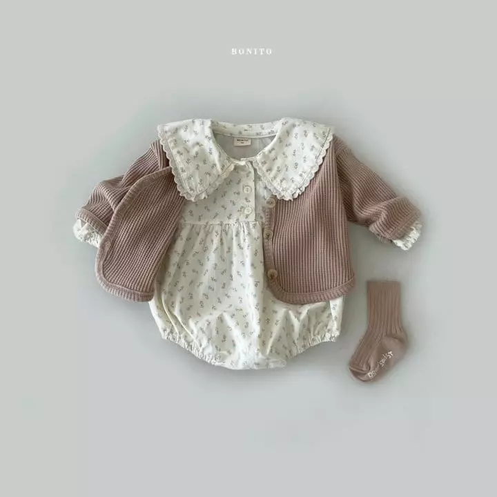Bonito - Korean Children Fashion - #childrensboutique - Bebe Flower Collar Bodysuiit - 7