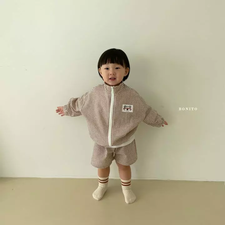 Bonito - Korean Children Fashion - #childrensboutique - Check Top Bottom Set - 7