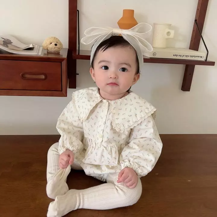 Bonito - Korean Children Fashion - #discoveringself - Bebe Flower Collar Bodysuiit - 9