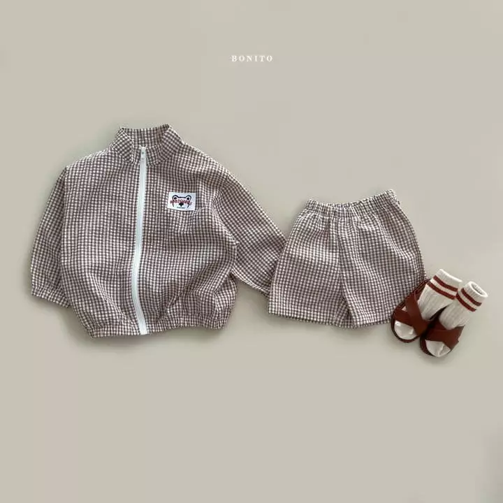 Bonito - Korean Children Fashion - #kidsshorts - Check Top Bottom Set - 11