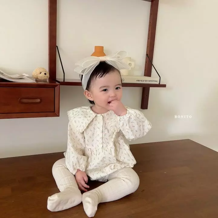 Bonito - Korean Children Fashion - #kidsstore - Bebe Flower Collar Bodysuiit - 12