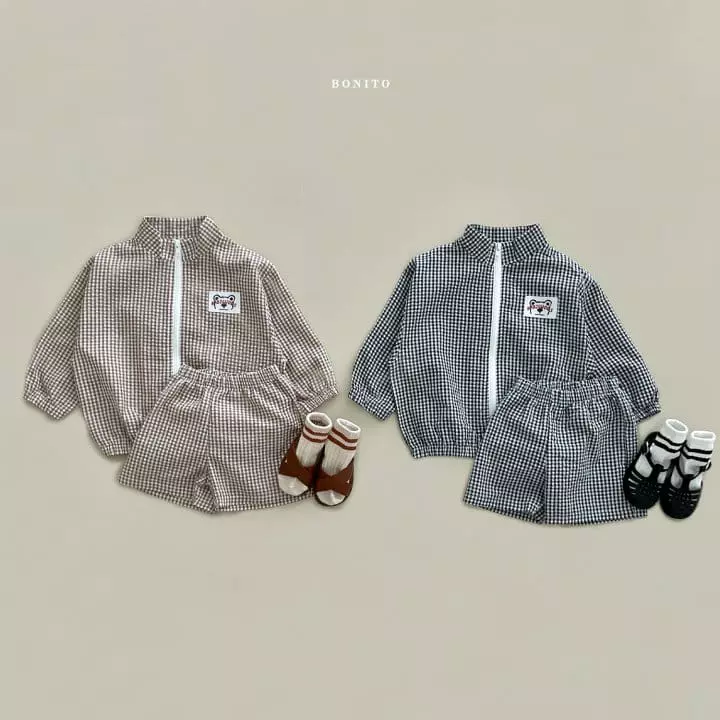 Bonito - Korean Children Fashion - #kidsstore - Check Top Bottom Set - 12