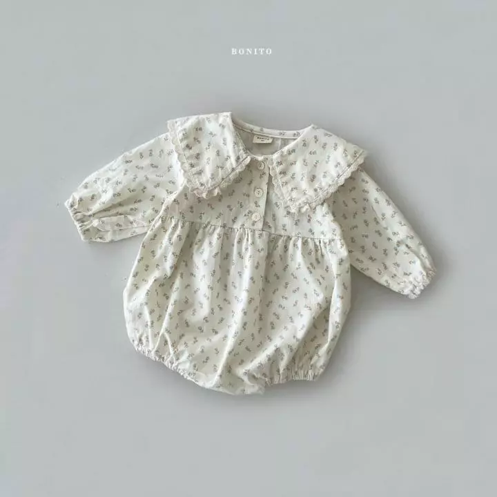 Bonito - Korean Children Fashion - #stylishchildhood - Bebe Flower Collar Bodysuiit - 5