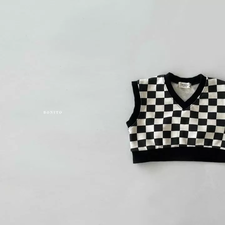 Bonito - Korean Children Fashion - #stylishchildhood - Kid Checker Borad Vest - 3
