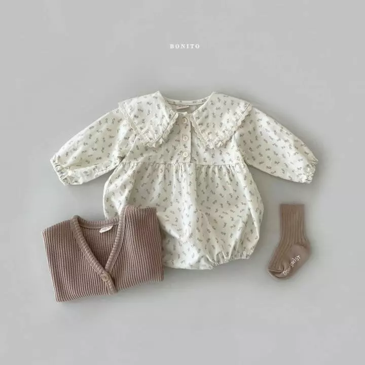 Bonito - Korean Children Fashion - #todddlerfashion - Bebe Flower Collar Bodysuiit - 3
