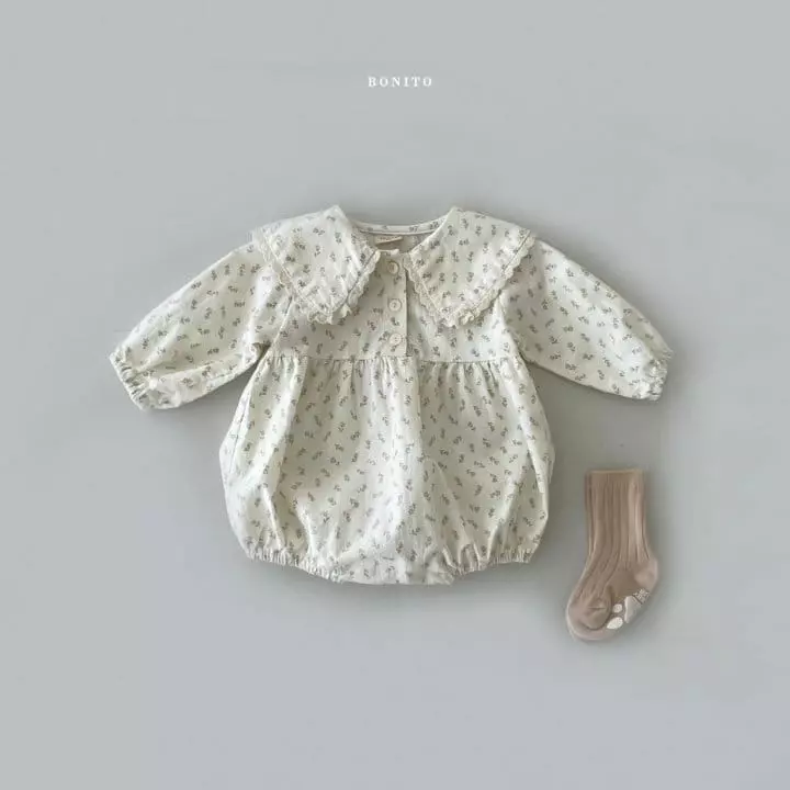 Bonito - Korean Children Fashion - #todddlerfashion - Bebe Flower Collar Bodysuiit - 4