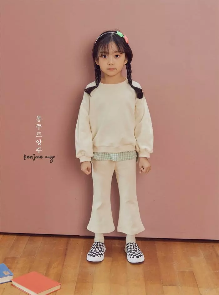 Bonjour Ange - Korean Children Fashion - #littlefashionista - Verry Top Bottom  Set - 5