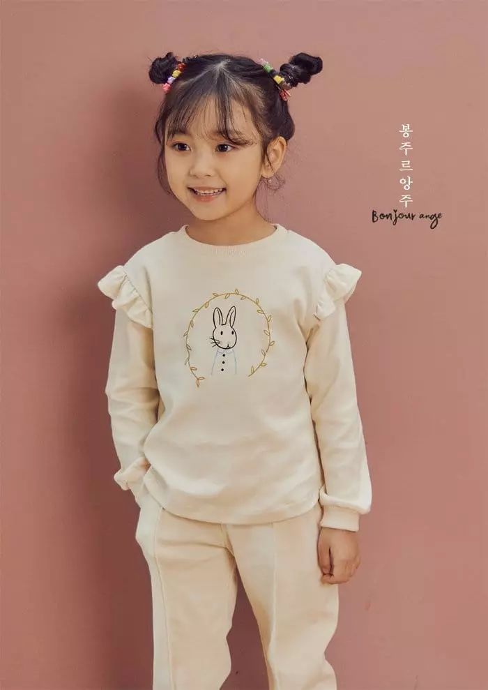 Bonjour Ange - Korean Children Fashion - #magicofchildhood - Barnie Barnie Top Bottom Set - 4