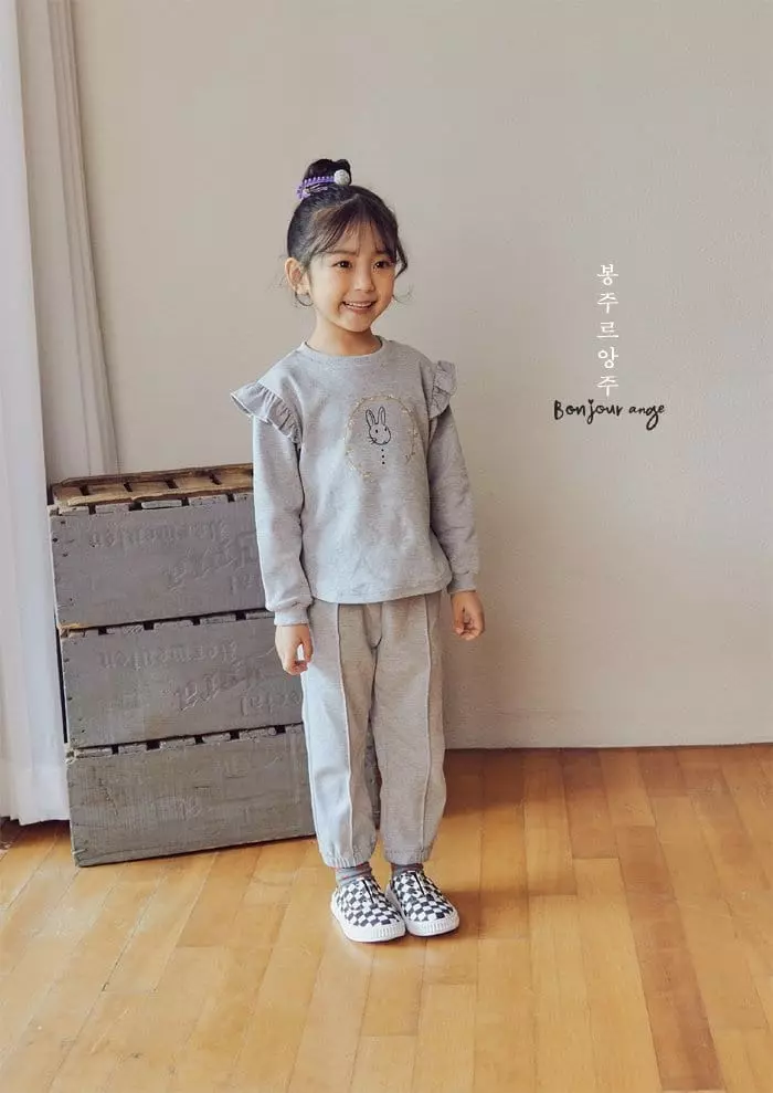 Bonjour Ange - Korean Children Fashion - #stylishchildhood - Barnie Barnie Top Bottom Set - 8