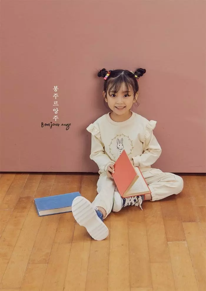 Bonjour Ange - Korean Children Fashion - #todddlerfashion - Barnie Barnie Top Bottom Set - 6