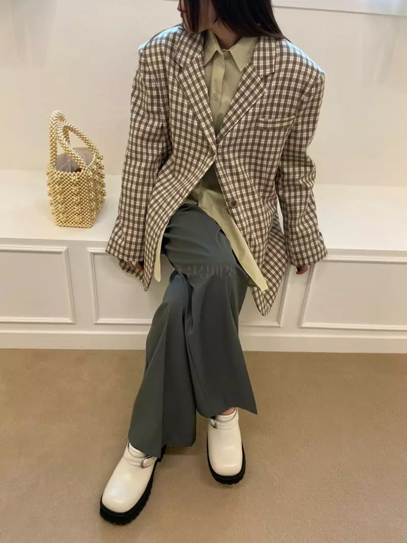 Bricklane - Korean Women Fashion - #womensfashion - Check Jacket - 3