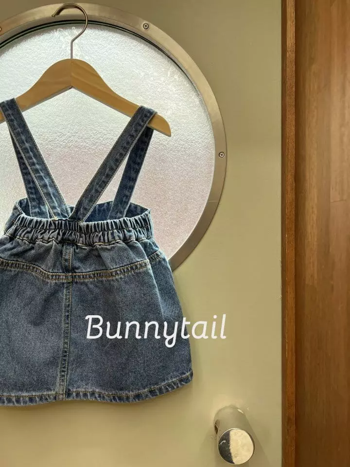 Bunnytail - Korean Children Fashion - #kidsshorts - Denim Dungarees Skirt - 6