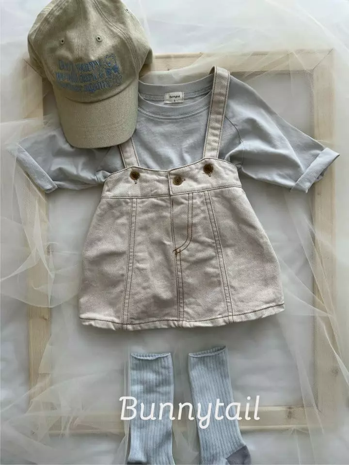 Bunnytail - Korean Children Fashion - #kidsstore - Denim Dungarees Skirt - 7