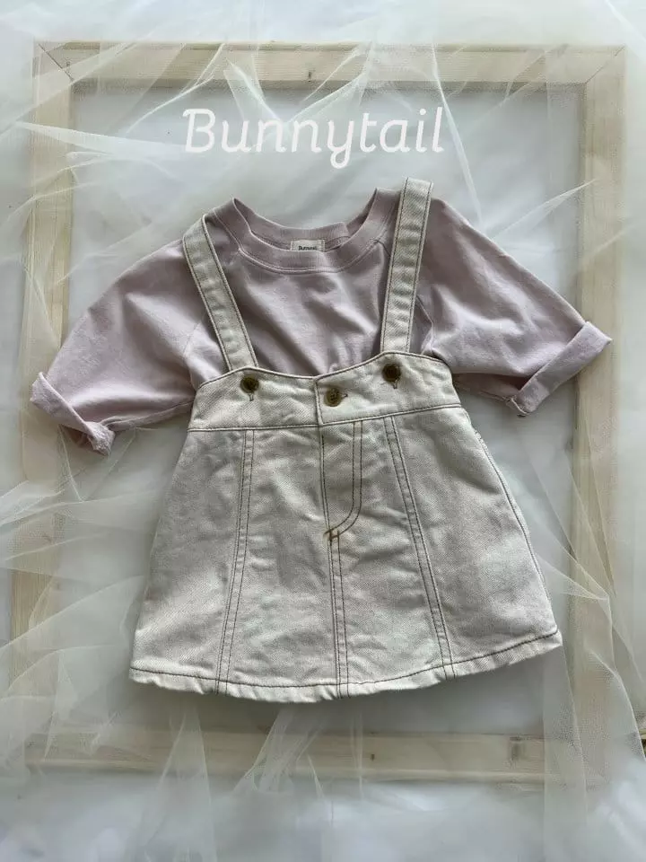 Bunnytail - Korean Children Fashion - #kidzfashiontrend - Denim Dungarees Skirt - 8