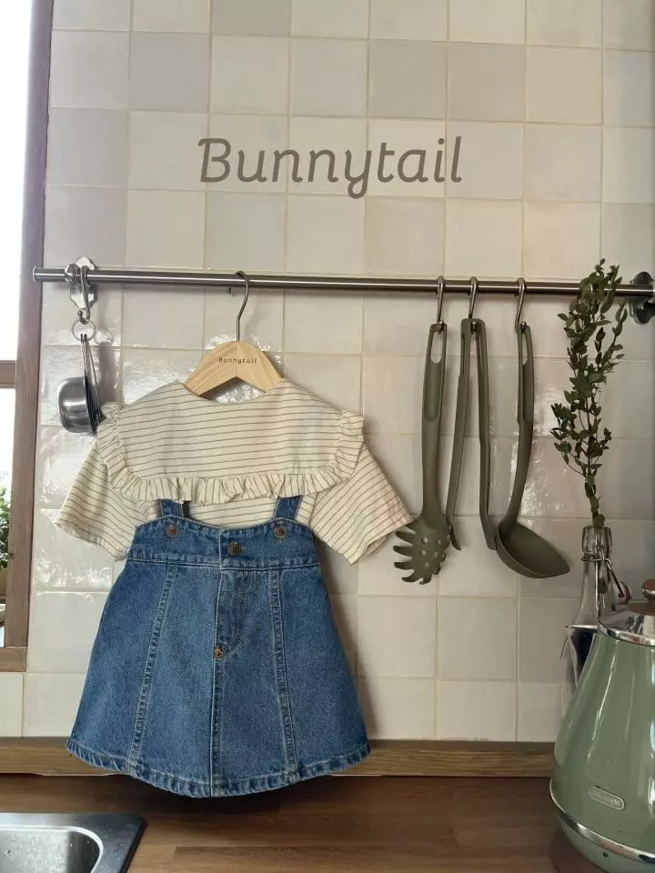 Bunnytail - Korean Children Fashion - #minifashionista - Denim Dungarees Skirt - 12