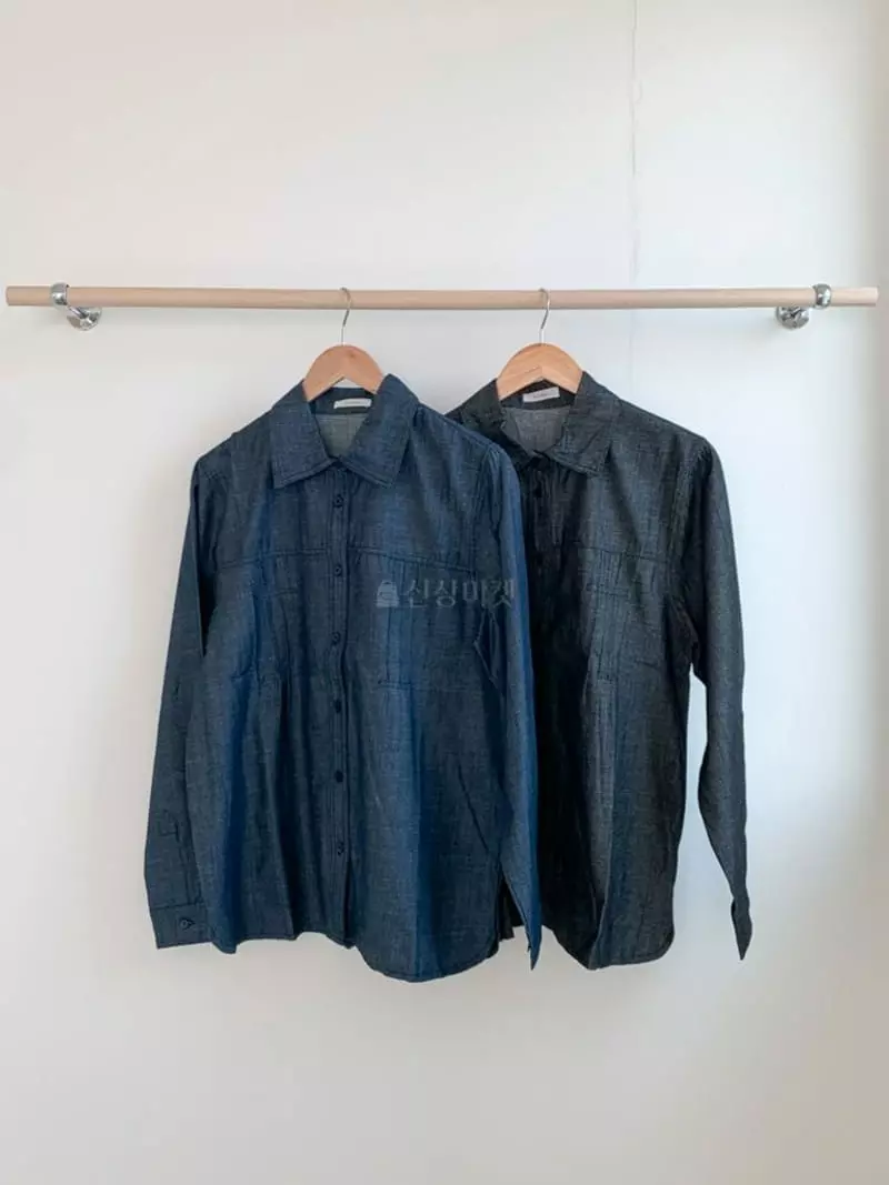 By Andrin - Korean Women Fashion - #momslook - Denim Shirt - 4