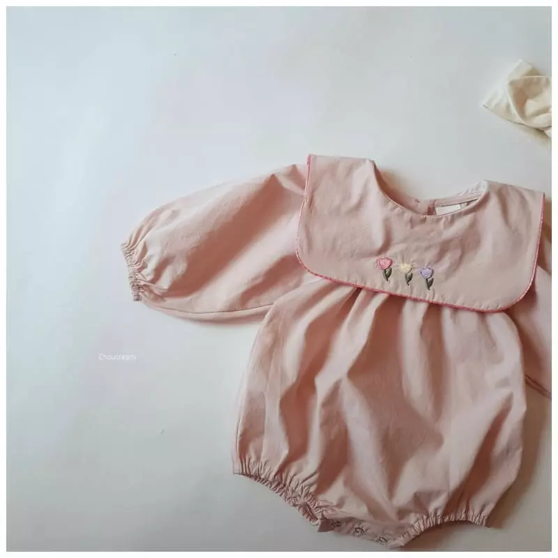 Choucream - Korean Baby Fashion - #smilingbaby - Tulip Collar Bodysuit - 4