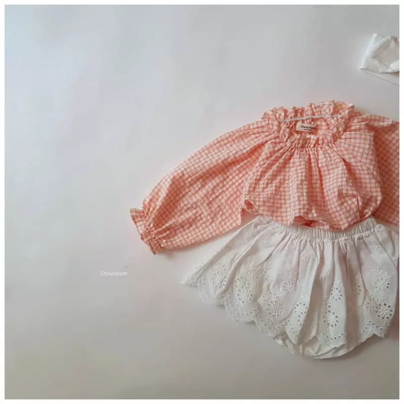 Choucream - Korean Baby Fashion - #babygirlfashion - Check Blouse - 12