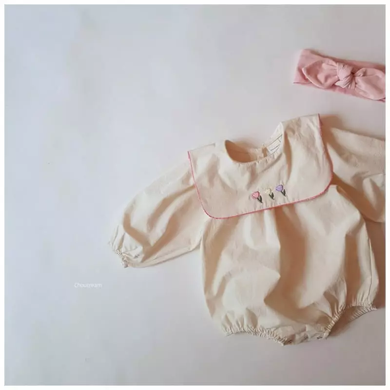 Choucream - Korean Baby Fashion - #babyootd - Tulip Collar Bodysuit - 12