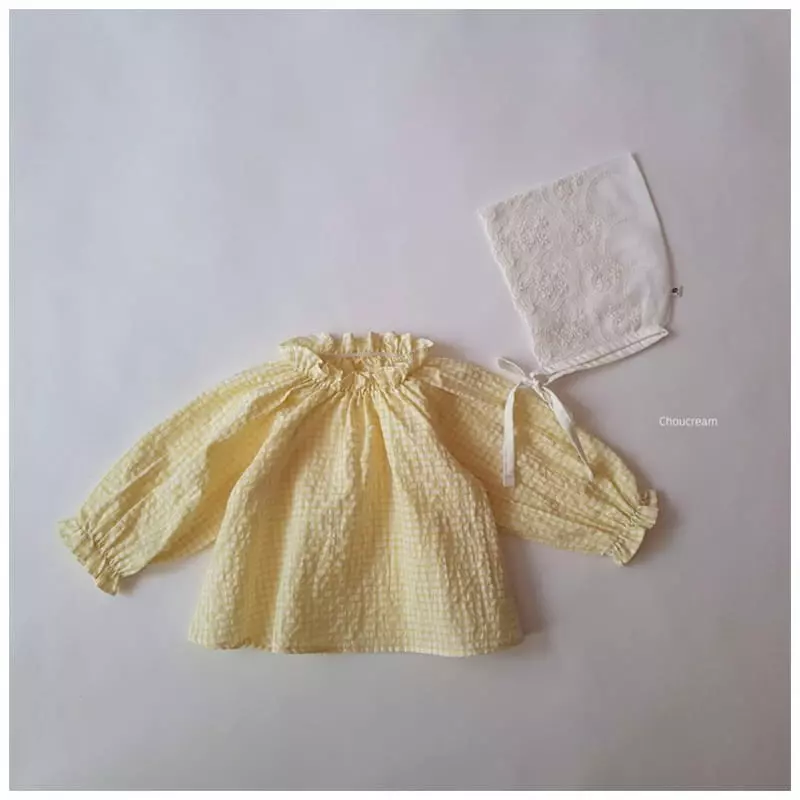 Choucream - Korean Baby Fashion - #babyoutfit - Check Blouse