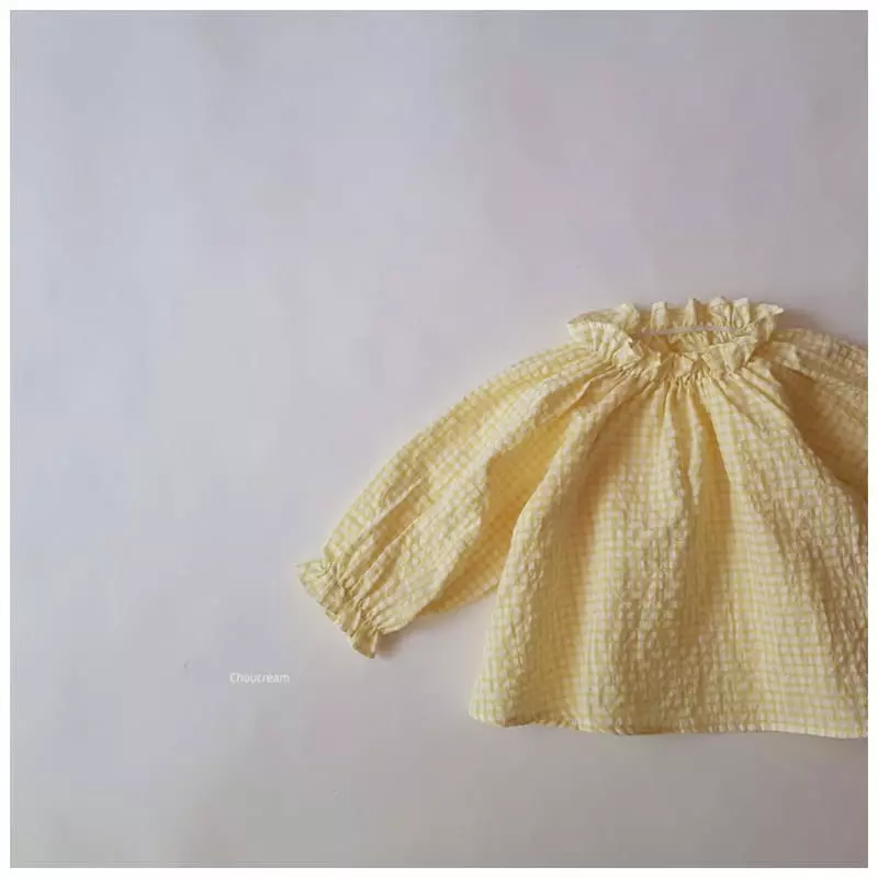 Choucream - Korean Baby Fashion - #babyoutfit - Check Blouse - 2