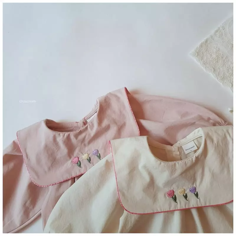 Choucream - Korean Baby Fashion - #onlinebabyboutique - Tulip Collar Bodysuit