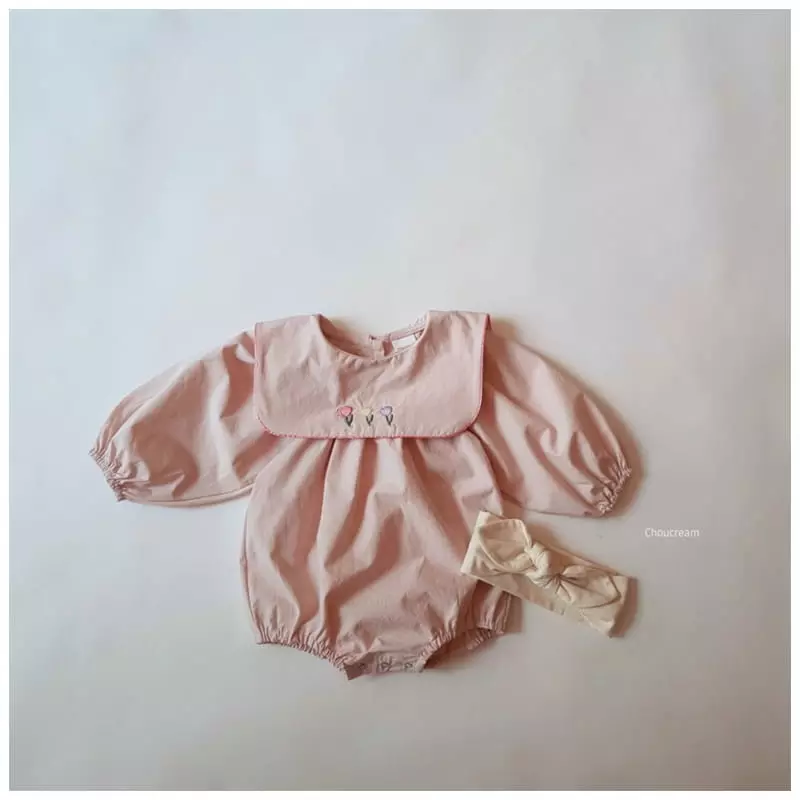 Choucream - Korean Baby Fashion - #onlinebabyshop - Tulip Collar Bodysuit - 2