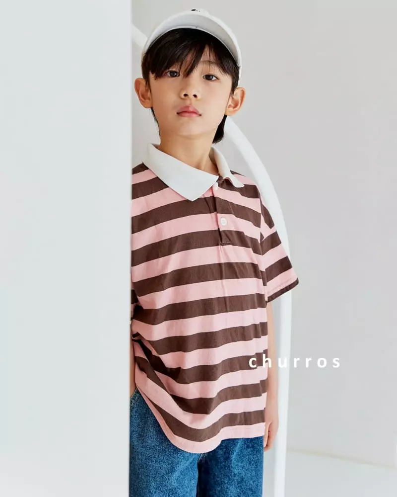 Churros - Korean Children Fashion - #Kfashion4kids - Stripes Collar Tee - 5