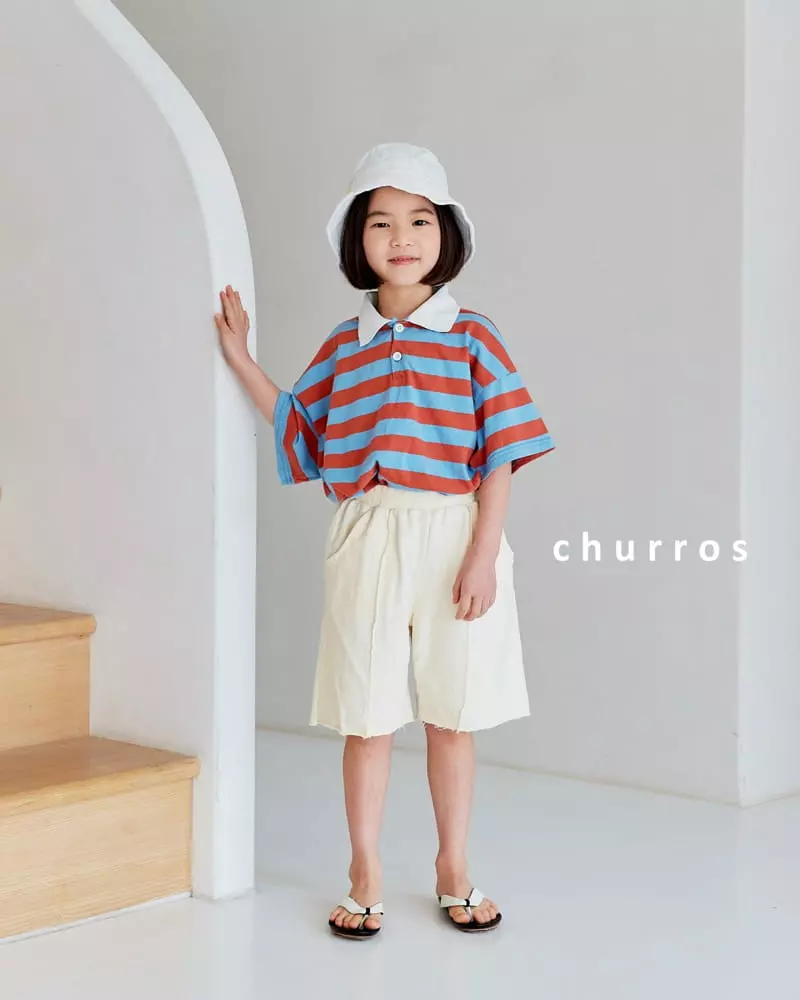 Churros - Korean Children Fashion - #todddlerfashion - Stripes Collar Tee - 10