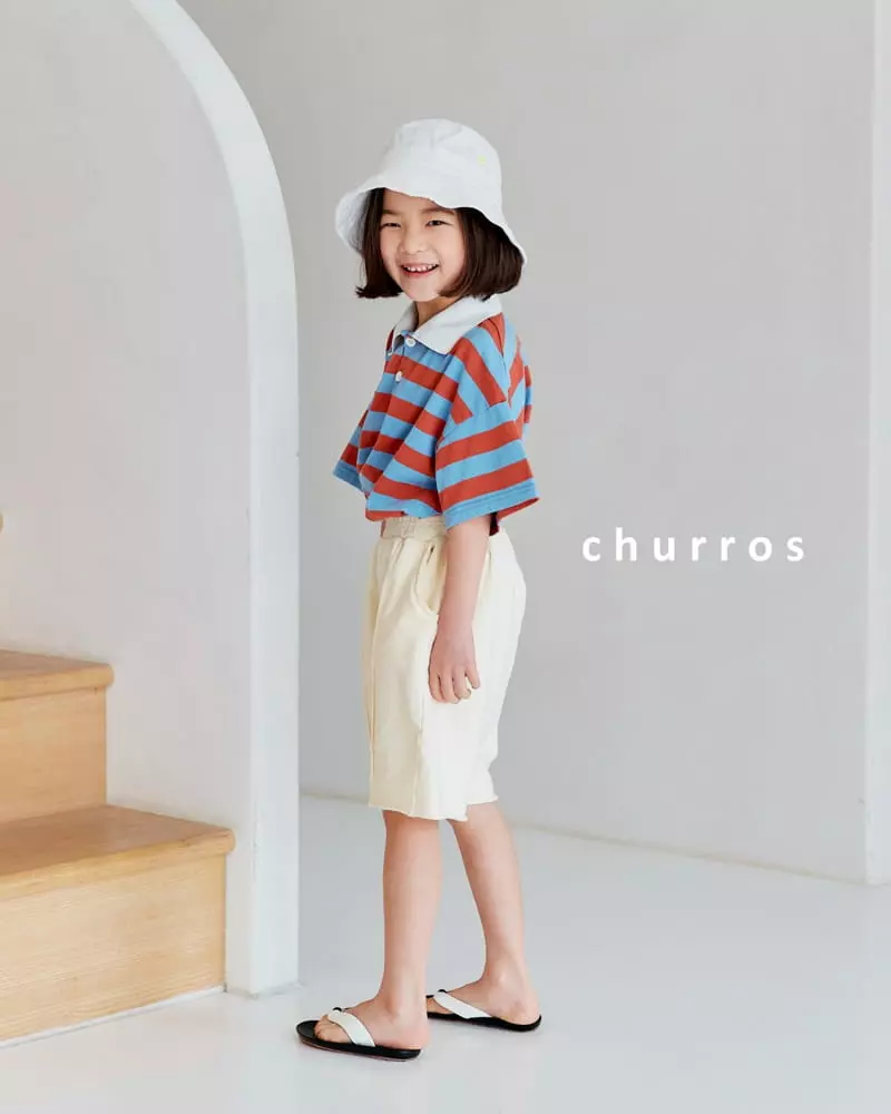 Churros - Korean Children Fashion - #toddlerclothing - Stripes Collar Tee - 11
