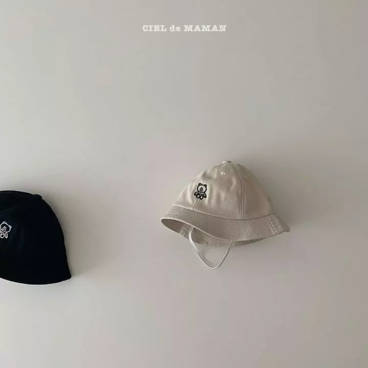 Ciel De Maman - Korean Children Fashion - #Kfashion4kids - Bear Emboridery Bucket Hat (50cm) - 5