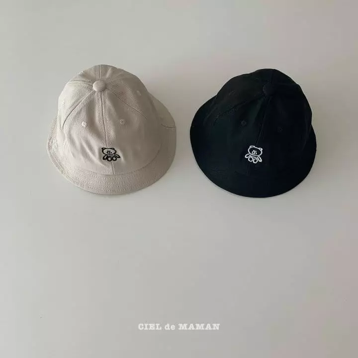 Ciel De Maman - Korean Children Fashion - #fashionkids - Bear Emboridery Bucket Hat (50cm)