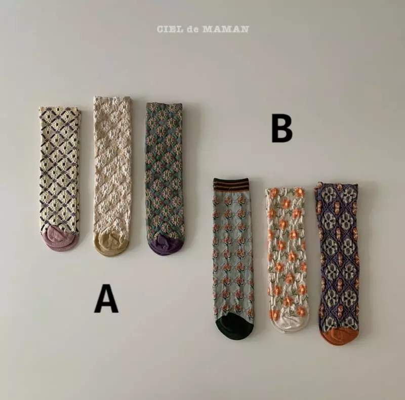 Ciel De Maman - Korean Children Fashion - #kidsshorts - Etro Knee Socks [set of 3]