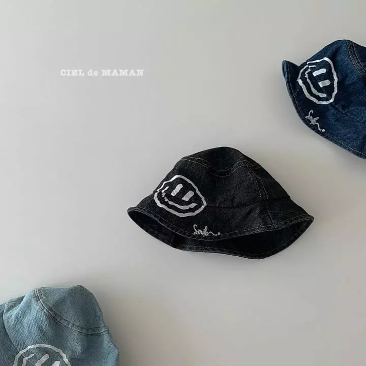 Ciel De Maman - Korean Children Fashion - #kidsshorts - Smile Denim Bucket Hat - 4
