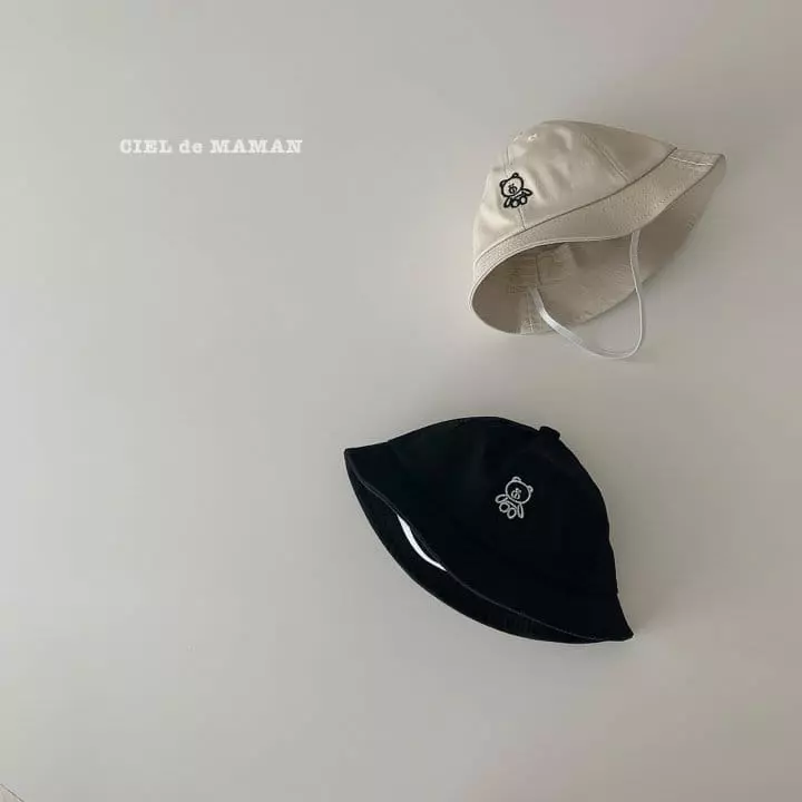 Ciel De Maman - Korean Children Fashion - #littlefashionista - Bear Emboridery Bucket Hat (50cm) - 6