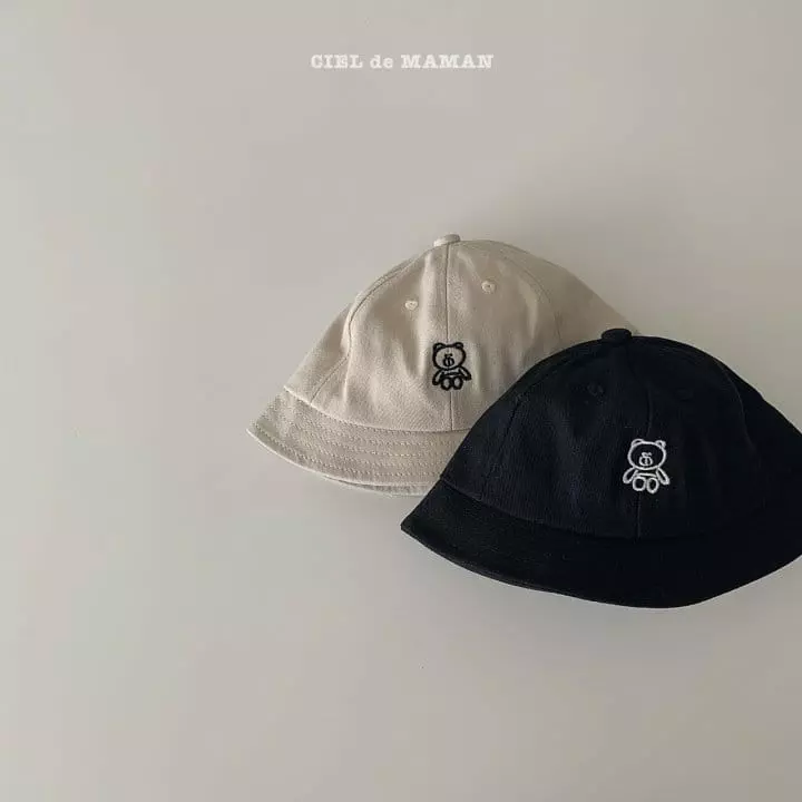 Ciel De Maman - Korean Children Fashion - #magicofchildhood - Bear Emboridery Bucket Hat (50cm) - 7