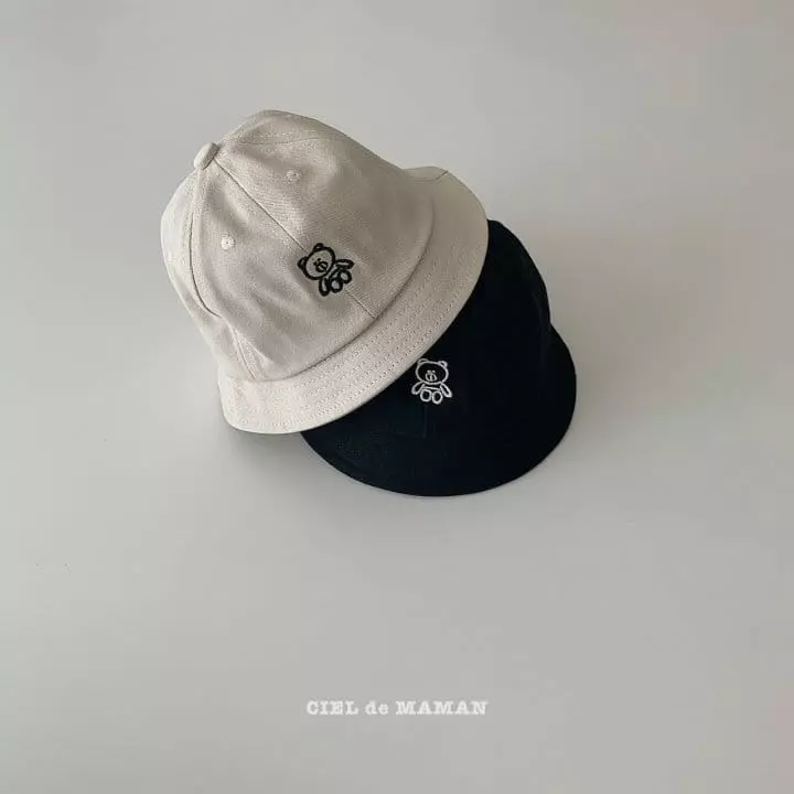 Ciel De Maman - Korean Children Fashion - #minifashionista - Bear Emboridery Bucket Hat (50cm) - 8