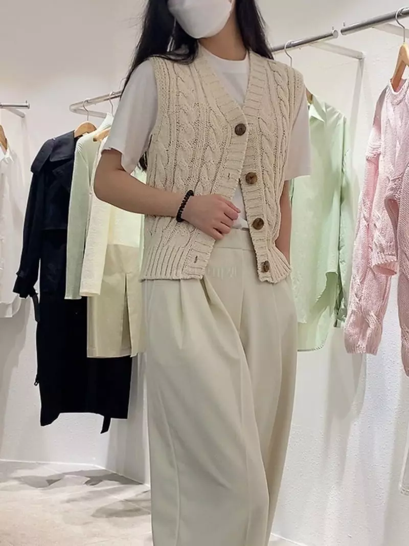 Cocoschon - Korean Women Fashion - #momslook - Cotton Vest