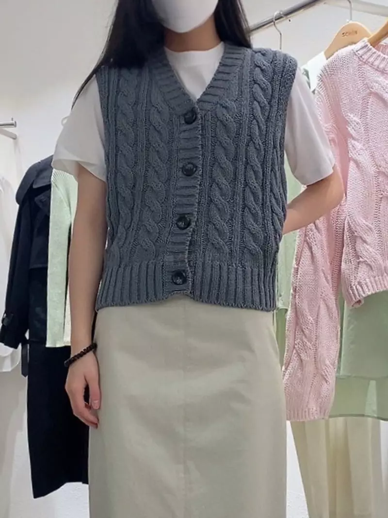 Cocoschon - Korean Women Fashion - #vintageinspired - Cotton Vest - 3