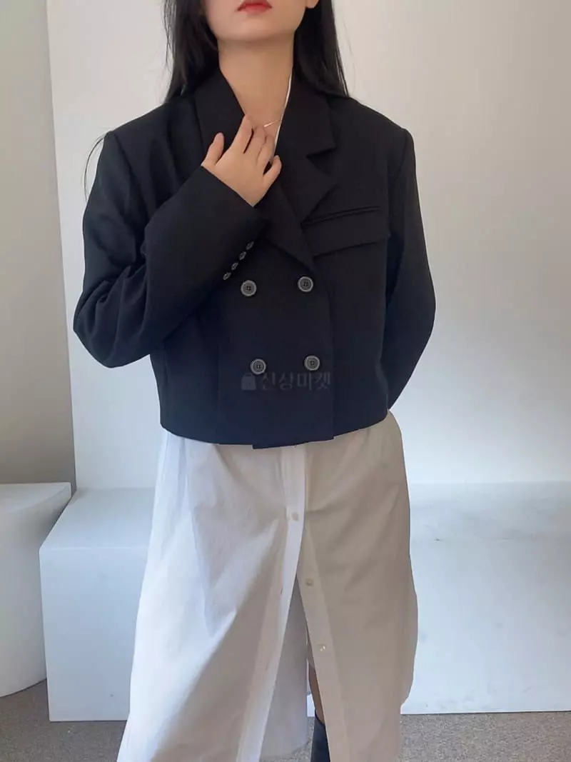 Cocoschon - Korean Women Fashion - #womensfashion - Double Crop Jacket