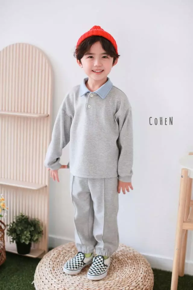 Cohen - Korean Children Fashion - #Kfashion4kids - Collat Top Bottom SET - 6
